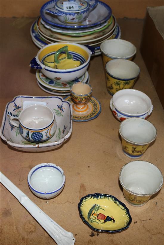 A collection of Quimper and French faience